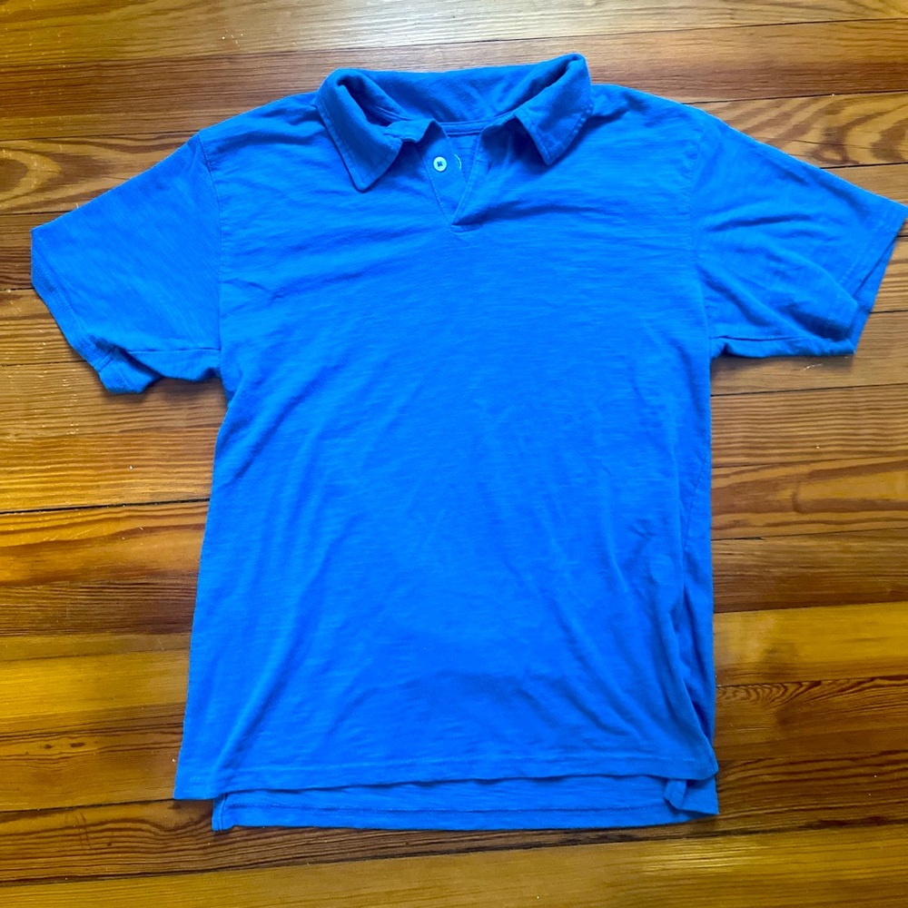 Golf Shirt Blue Collared Short Sleeve Wonder Nation 2XL Child/Medium Adult